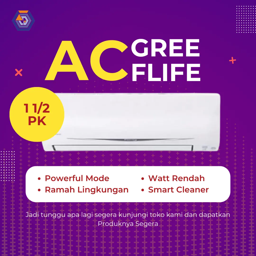 AC FLIFE BY GREE FAC-12FCOO AC SPLIT 1,5 PK LOW WATT - Utilindo Perkasa
