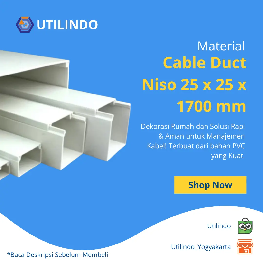 Cable Duct Merk Niso ukuran 25x25x1700 mm - Utilindo Perkasa